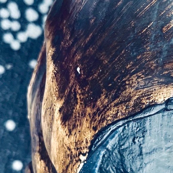 Vintage Handcrafted Wooden Skull Mirror - Picture 9 of 16